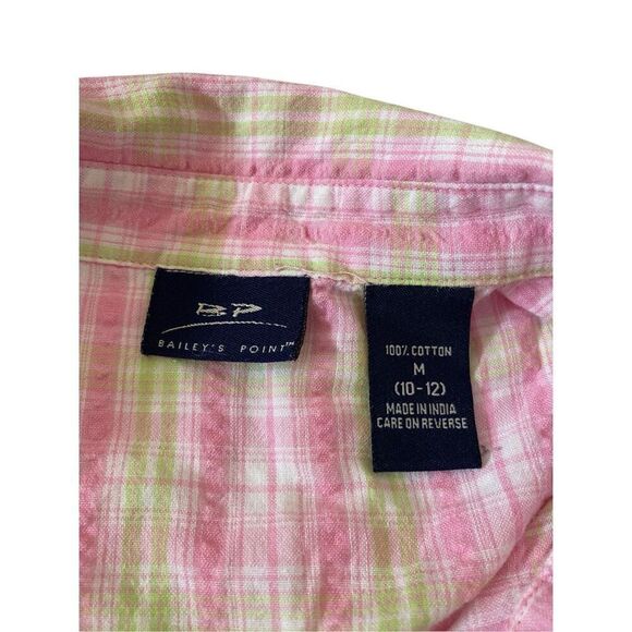 Baileys Point Plaid Button Up Tank Top Pastel Size Medium Summer Coastal Beach - Picture 5 of 9